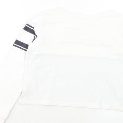H&M Girls White Cotton Pullover Sweatshirt Size 11-12 Years Pullover - New York