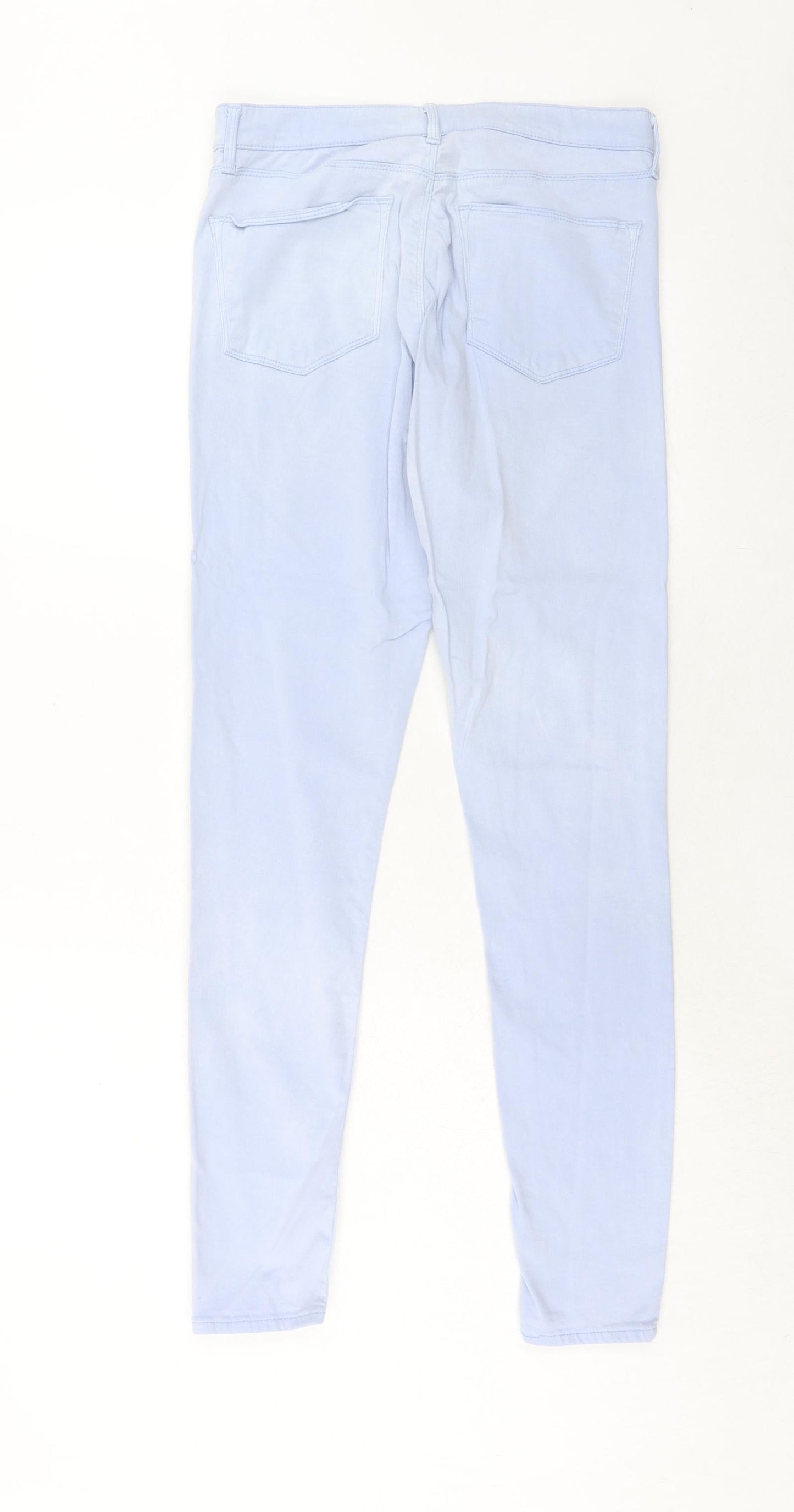 Topshop Womens Blue Cotton Skinny Jeans Size 30 in L32 in Regular Zip