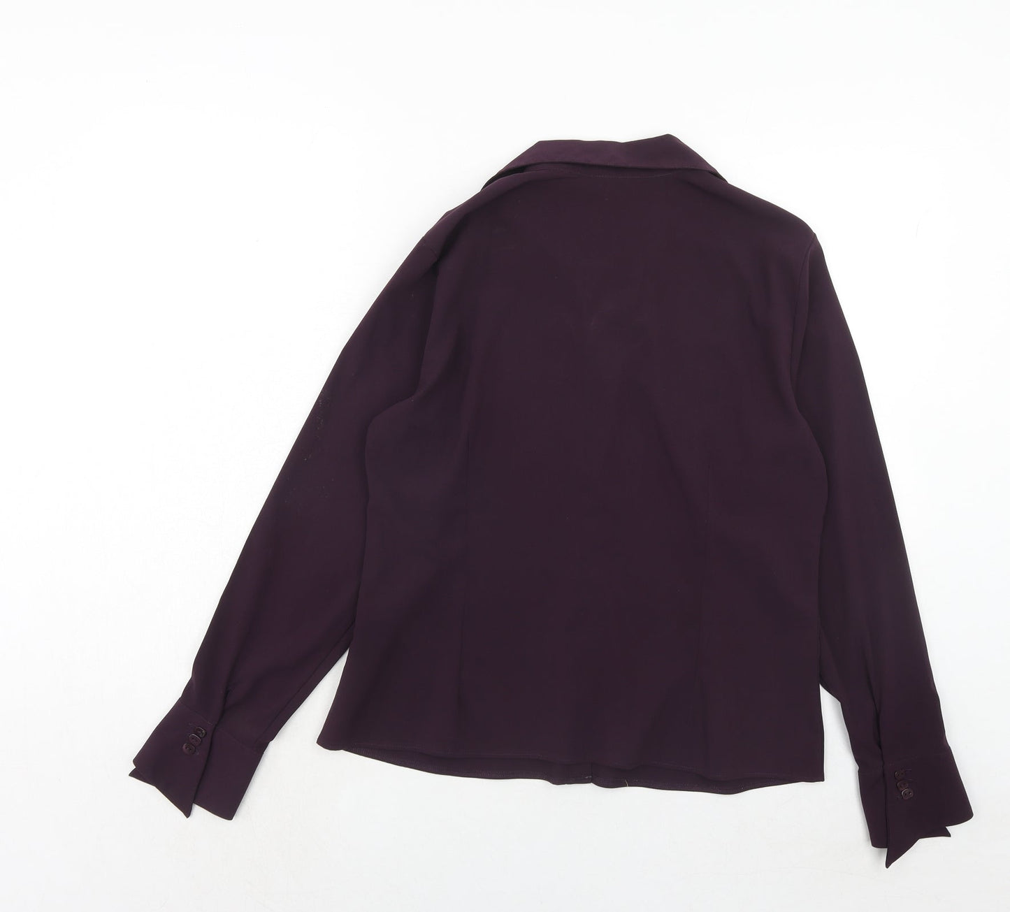 Berkertex Womens Purple Polyester Basic Button-Up Size 16 Collared