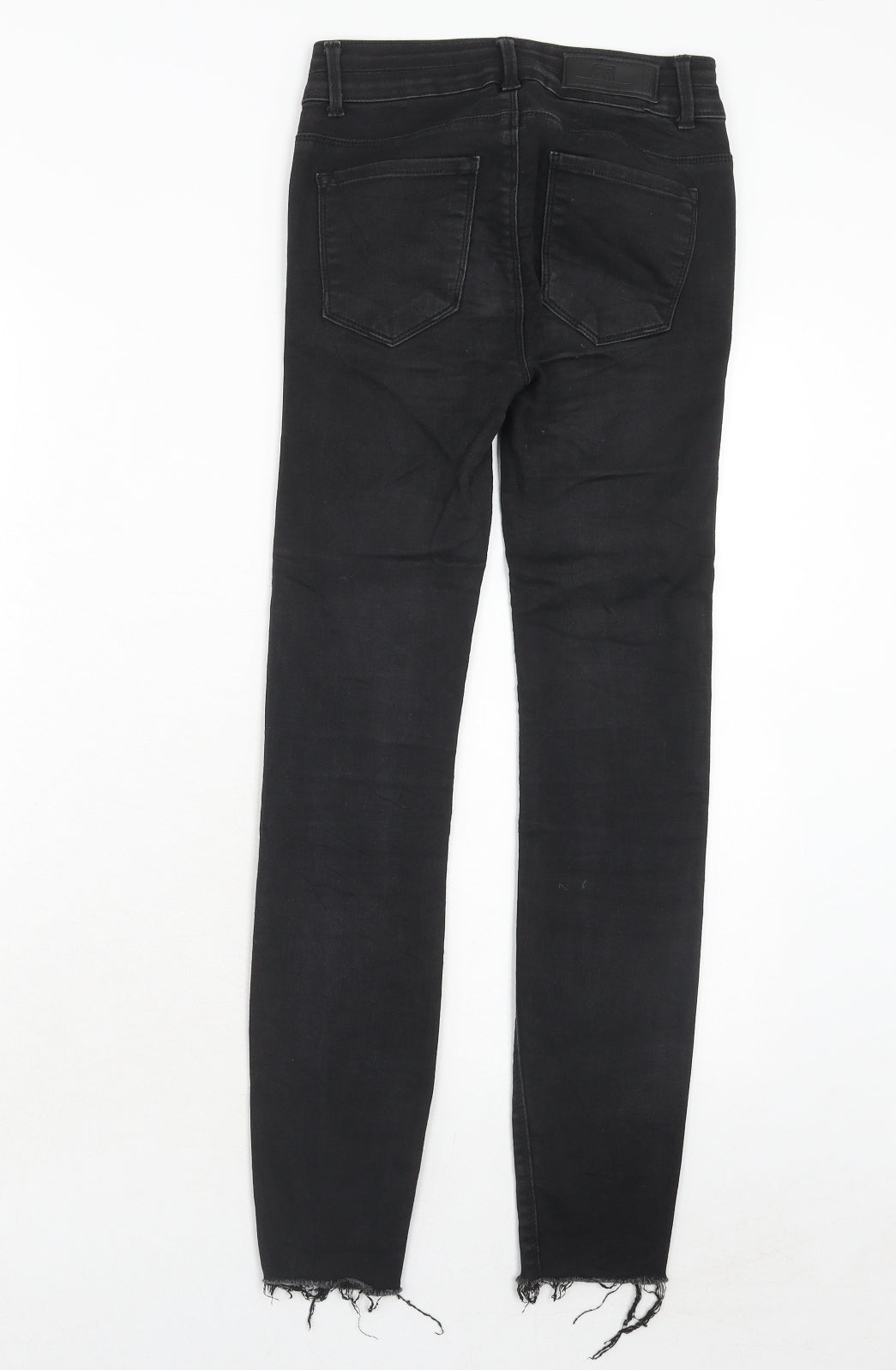 Womens UK Size XS FB Sister Regular Fit Straight Black Jeans