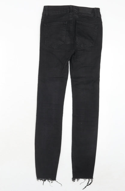 Womens UK Size XS FB Sister Regular Fit Straight Black Jeans