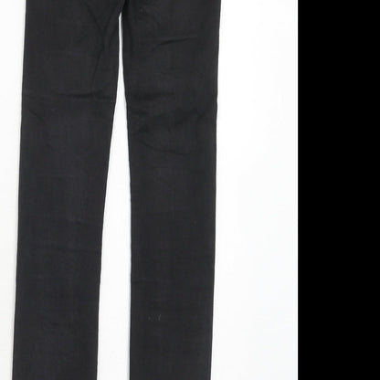 Womens UK Size XS FB Sister Regular Fit Straight Black Jeans