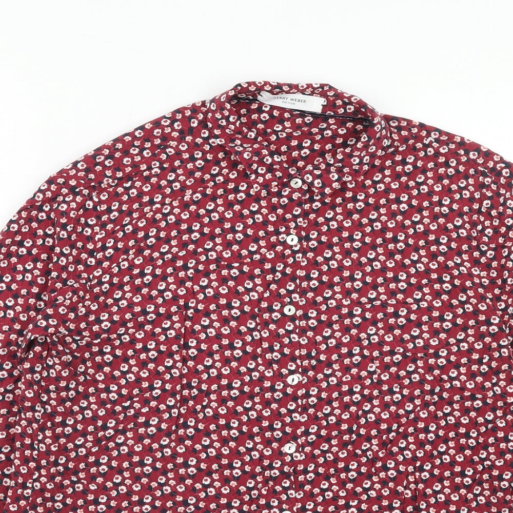 Womens UK Size 10 Gerry Weber Red Basic Button-Up