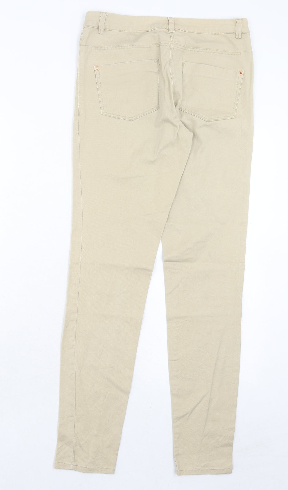 Womens UK Size 8 H&M Regular Fit Skinny Beige Jeans