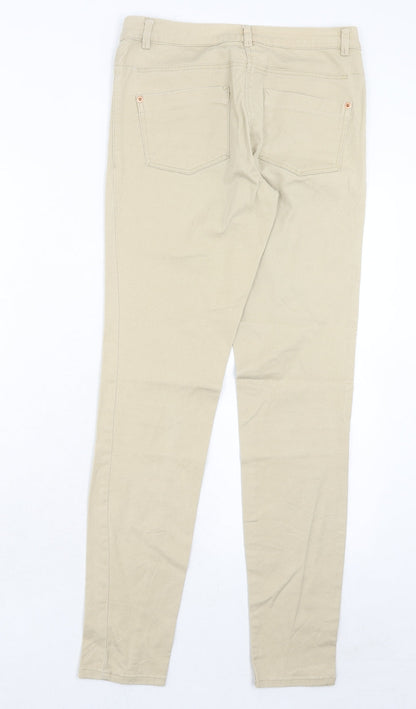 Womens UK Size 8 H&M Regular Fit Skinny Beige Jeans