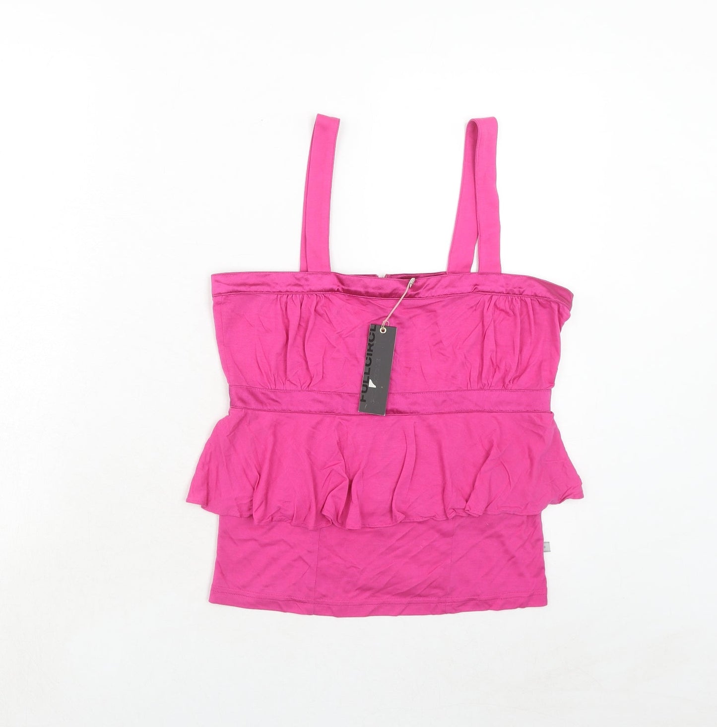 Womens UK Size 10 Full Circle Pink Cropped Tank