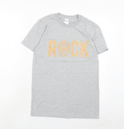 Womens UK Size S Gildan Grey Basic T-Shirt