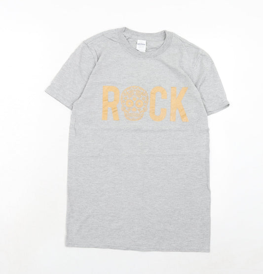 Womens UK Size S Gildan Grey Basic T-Shirt