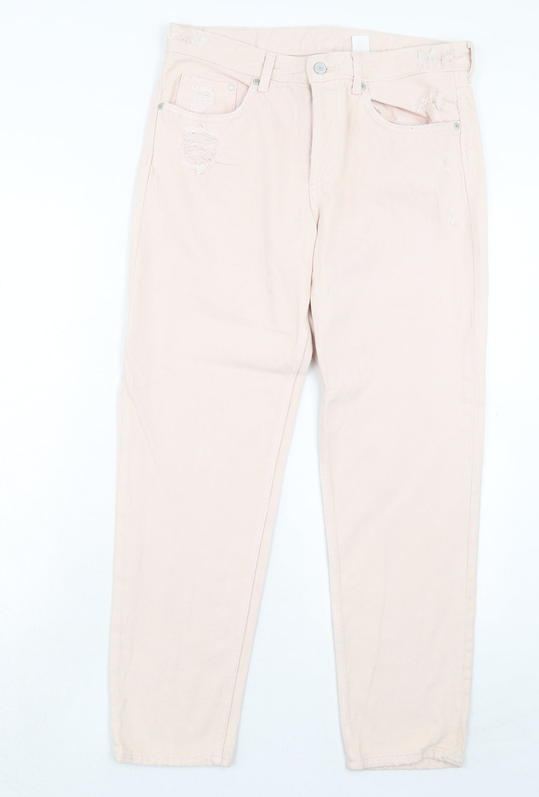 Womens UK Size 29 in H&M Regular Fit Straight Pink Jeans