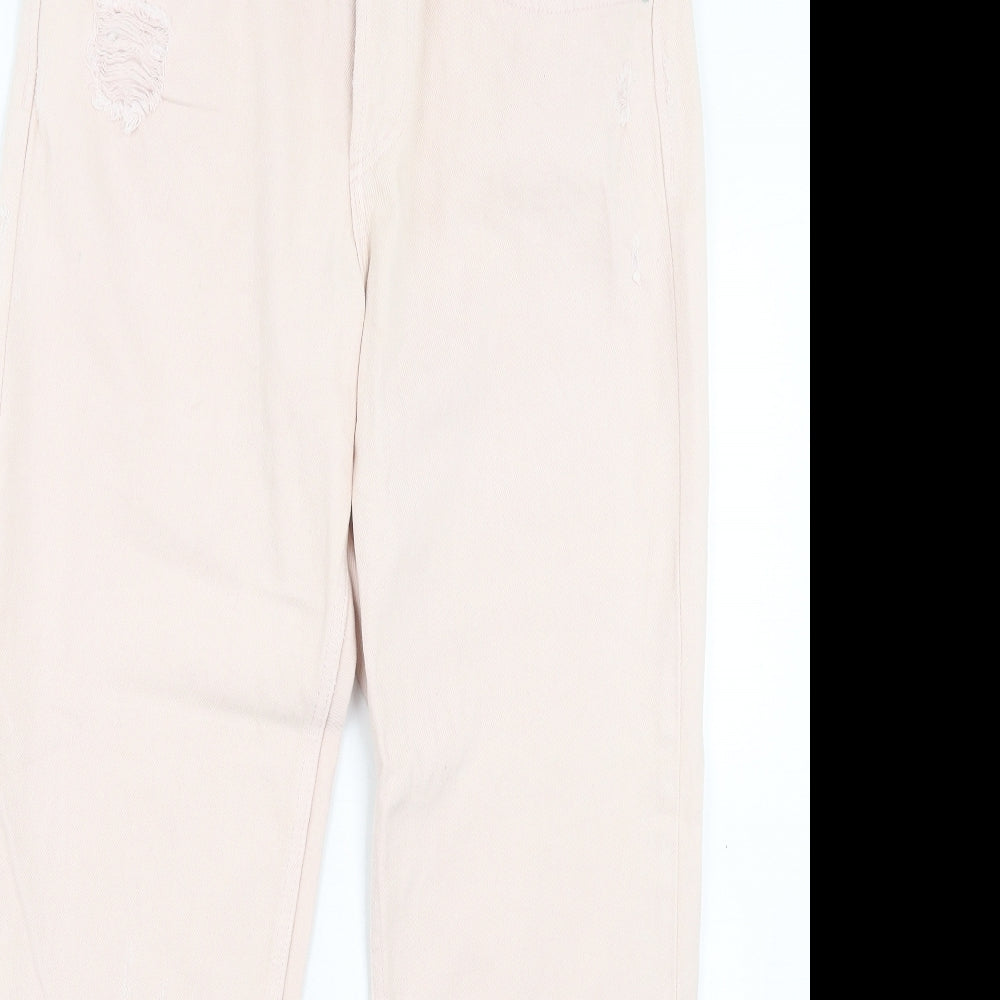 Womens UK Size 29 in H&M Regular Fit Straight Pink Jeans