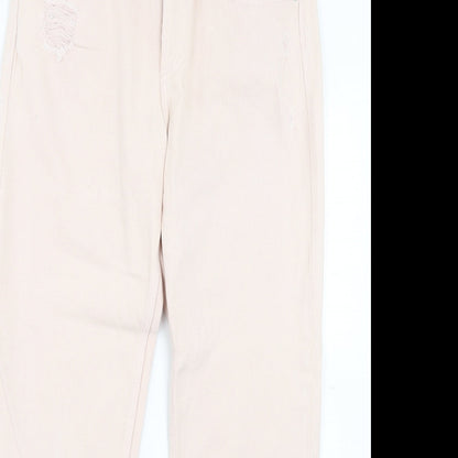 Womens UK Size 29 in H&M Regular Fit Straight Pink Jeans