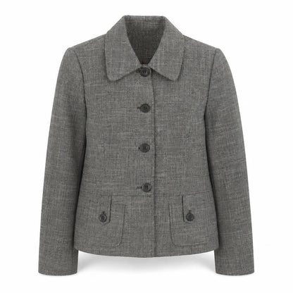 Next Womens Grey Geometric Jacket Blazer Size 10 Button