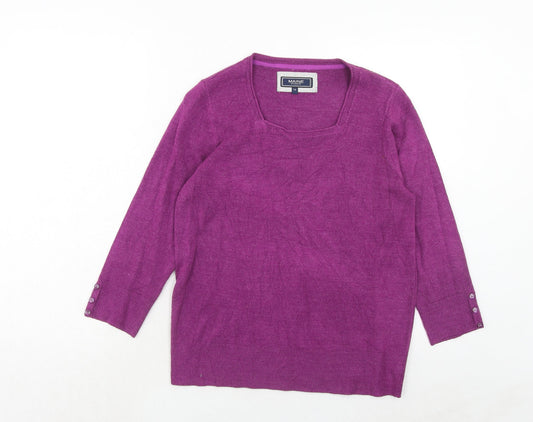 Womens UK Size 14 Maine Purple Pullover Jumper