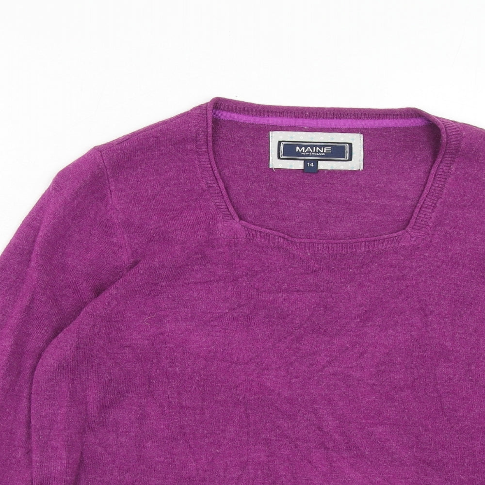 Womens UK Size 14 Maine Purple Pullover Jumper