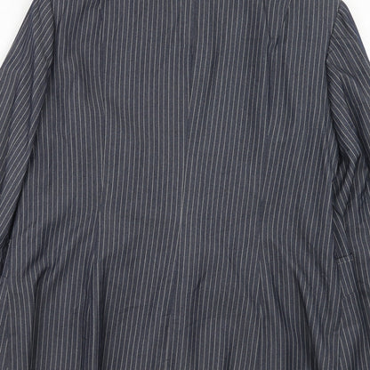 Principles Womens Blue Striped Polyester Jacket Suit Jacket Size 16