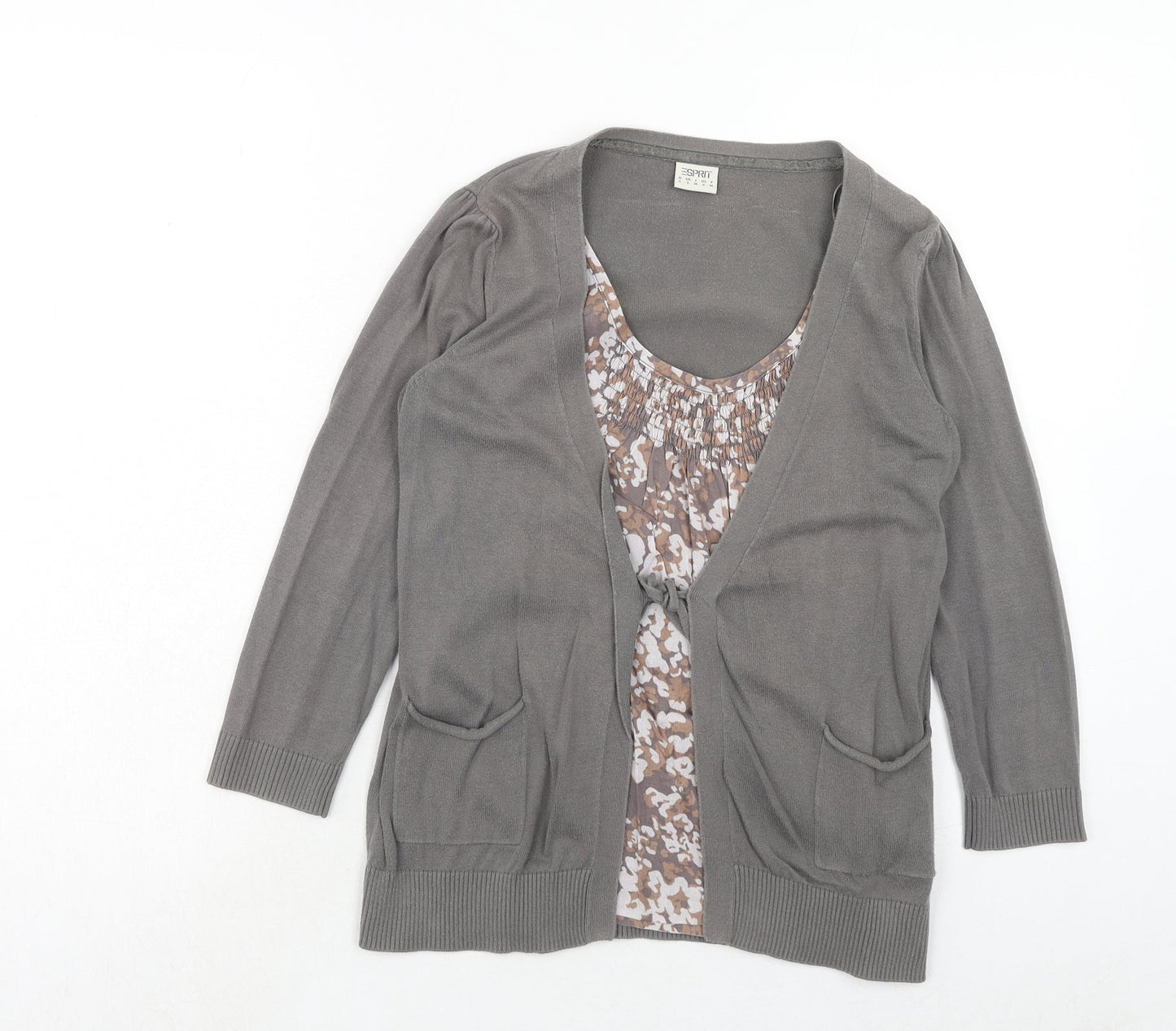 Womens UK Size S Esprit Grey Cardigan Jumper