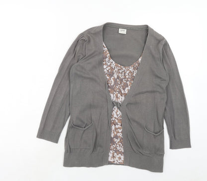 Womens UK Size S Esprit Grey Cardigan Jumper