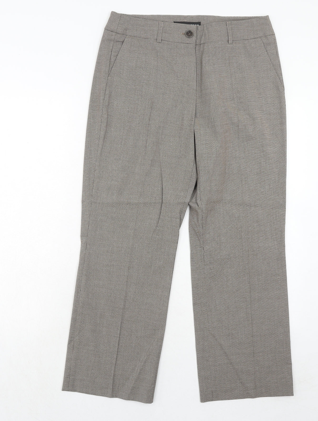 Womens UK Size 12 Gerry Weber Regular Fit Dress Pants Brown Trousers