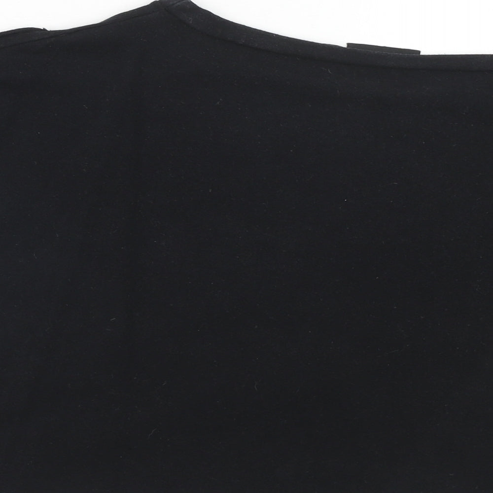Womens UK Size 12 PRETTYLITTLETHING Black Cropped T-Shirt