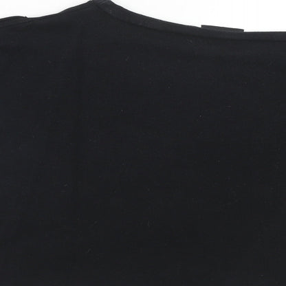 Womens UK Size 12 PRETTYLITTLETHING Black Cropped T-Shirt