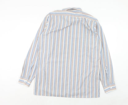Mens UK Size 16.5 John Charles Blue  Button-Up Long Sleeve Casual Shirt