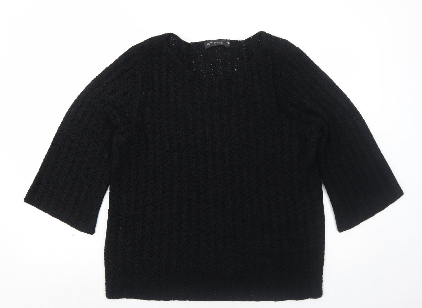 Anonymous Womens Black Round Neck Acrylic Pullover Jumper Size XL