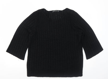 Anonymous Womens Black Round Neck Acrylic Pullover Jumper Size XL