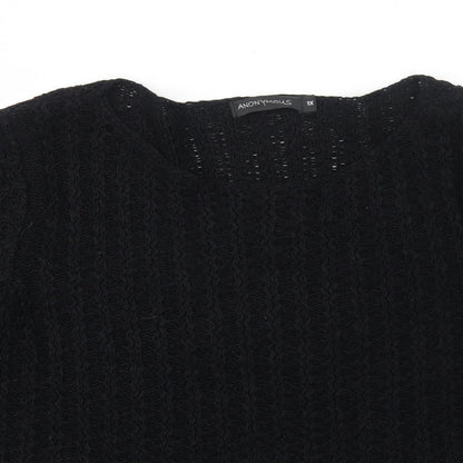 Anonymous Womens Black Round Neck Acrylic Pullover Jumper Size XL