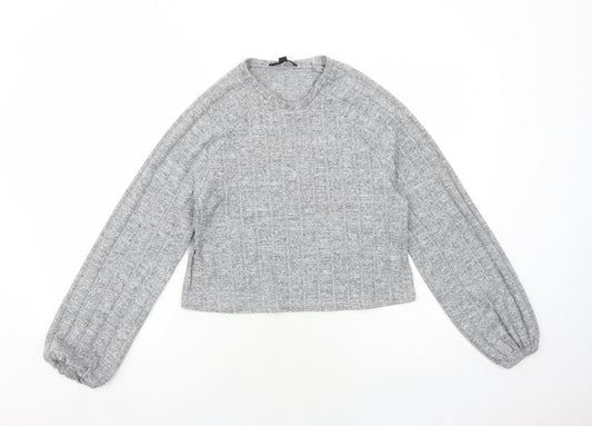 Womens UK Size 4 Missguided Grey Pullover Jumper