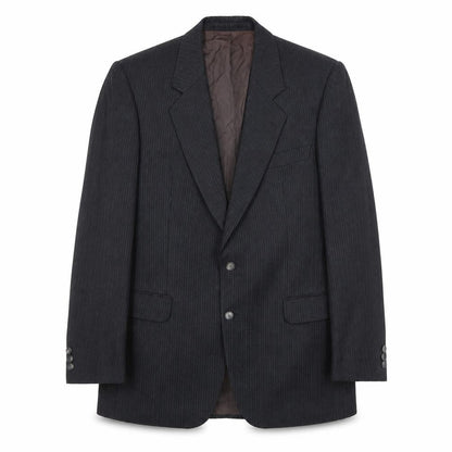 Cunninghams Mens Black Striped Wool Jacket Suit Jacket Size 42 Regular