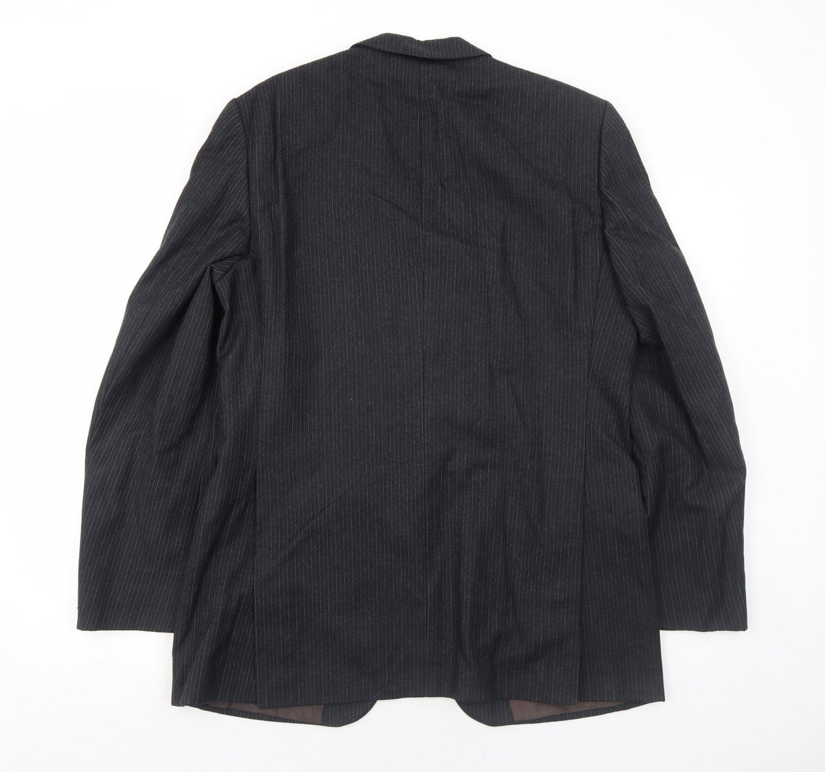 Cunninghams Mens Black Striped Wool Jacket Suit Jacket Size 42 Regular