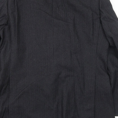 Cunninghams Mens Black Striped Wool Jacket Suit Jacket Size 42 Regular