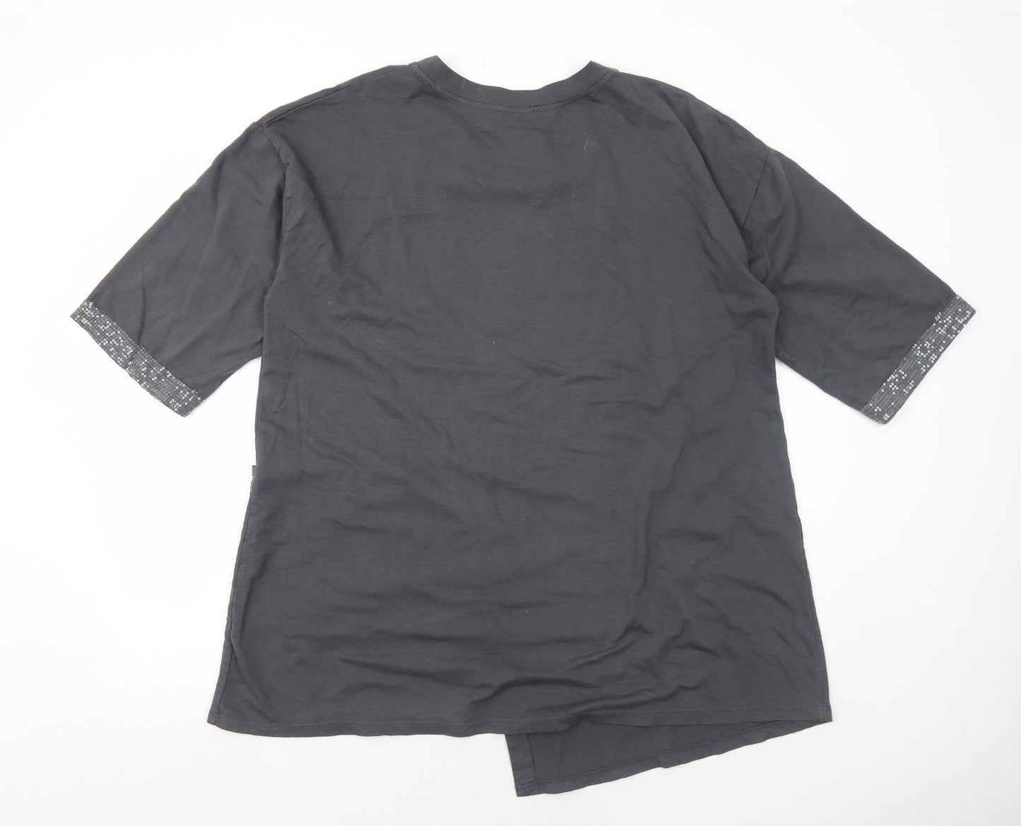 Womens UK Size L Diverse Grey Basic T-Shirt