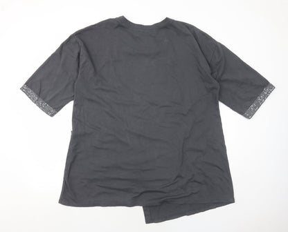 Womens UK Size L Diverse Grey Basic T-Shirt