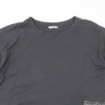 Womens UK Size L Diverse Grey Basic T-Shirt