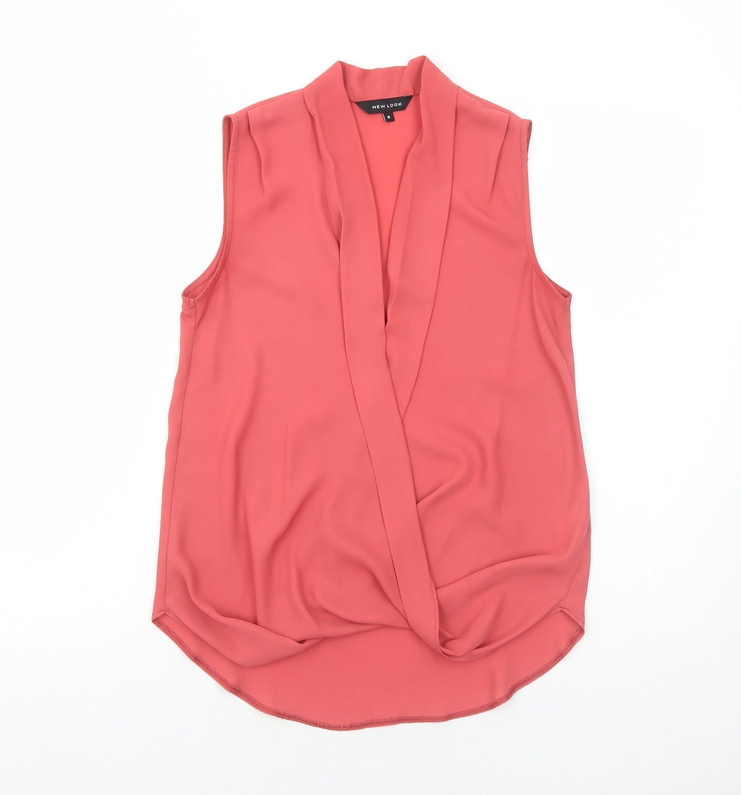 Womens UK Size 8 New Look Pink Basic Blouse