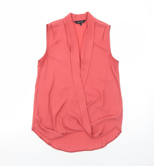 Womens UK Size 8 New Look Pink Basic Blouse