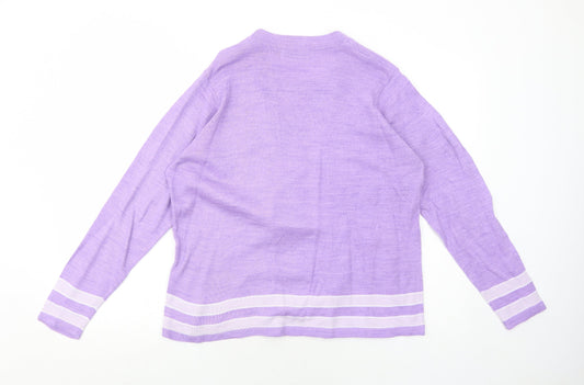 Womens UK Size 14 EWM Purple Pullover Jumper