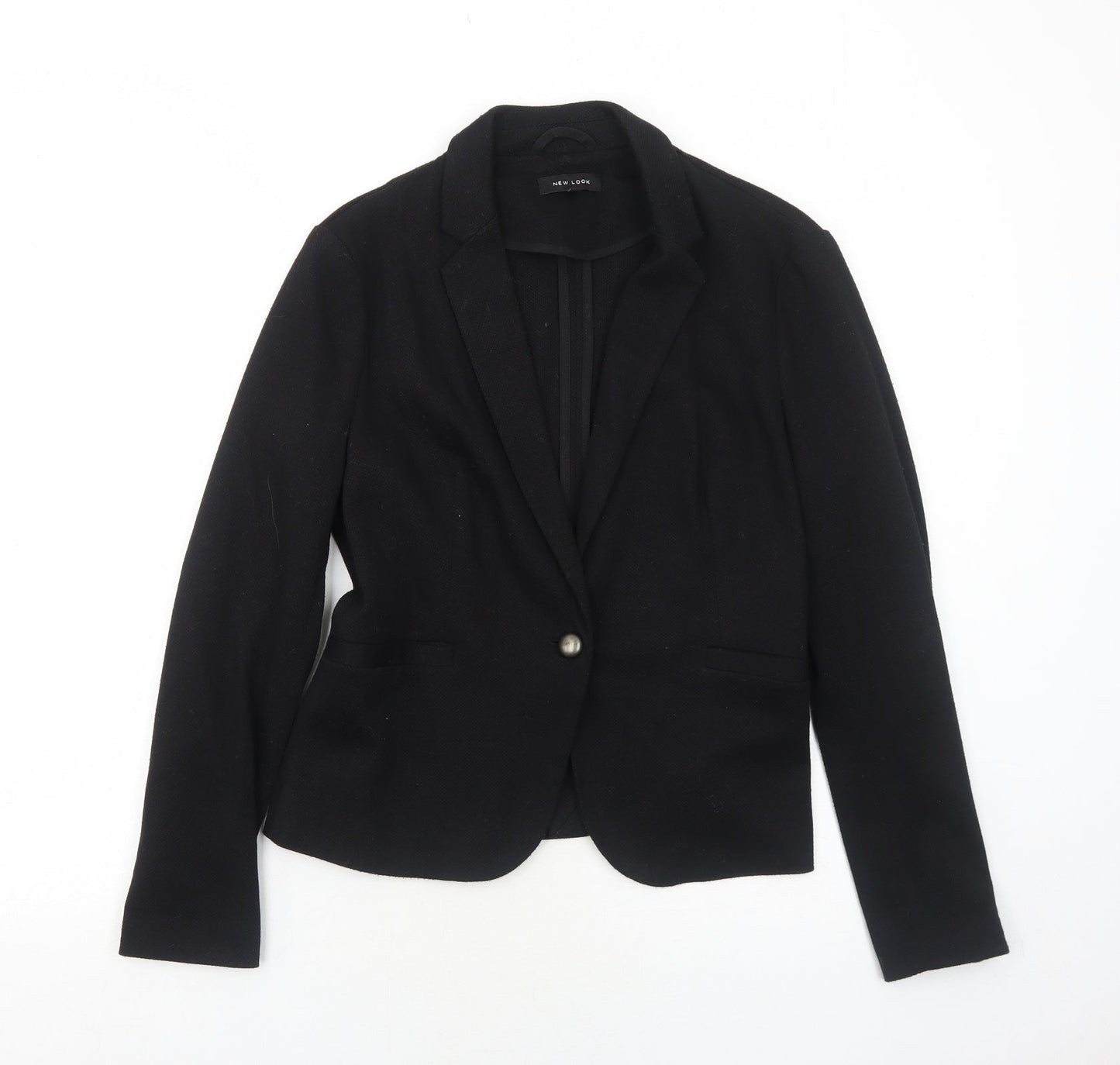 New Look Womens Black Polyester Jacket Blazer Size 12