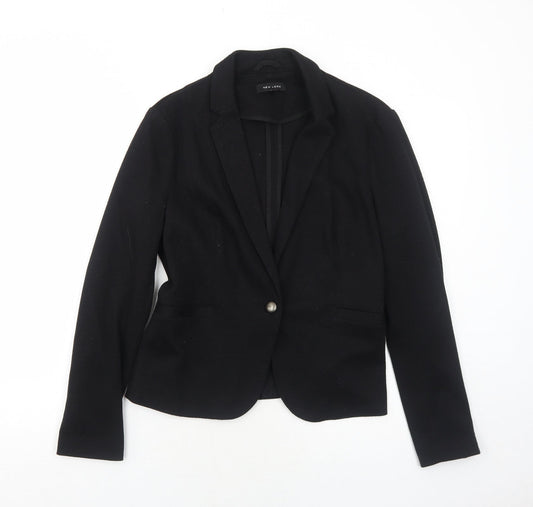 New Look Womens Black Polyester Jacket Blazer Size 12
