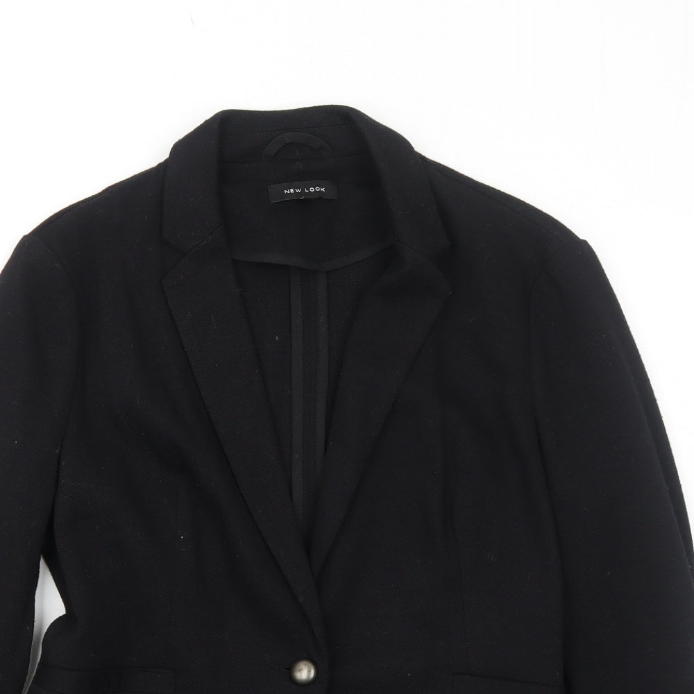 New Look Womens Black Polyester Jacket Blazer Size 12