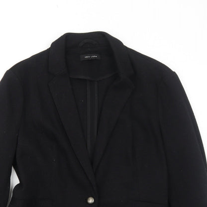 New Look Womens Black Polyester Jacket Blazer Size 12