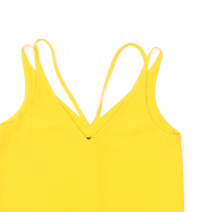 Womens UK Size 4 Topshop Orange Basic Tank