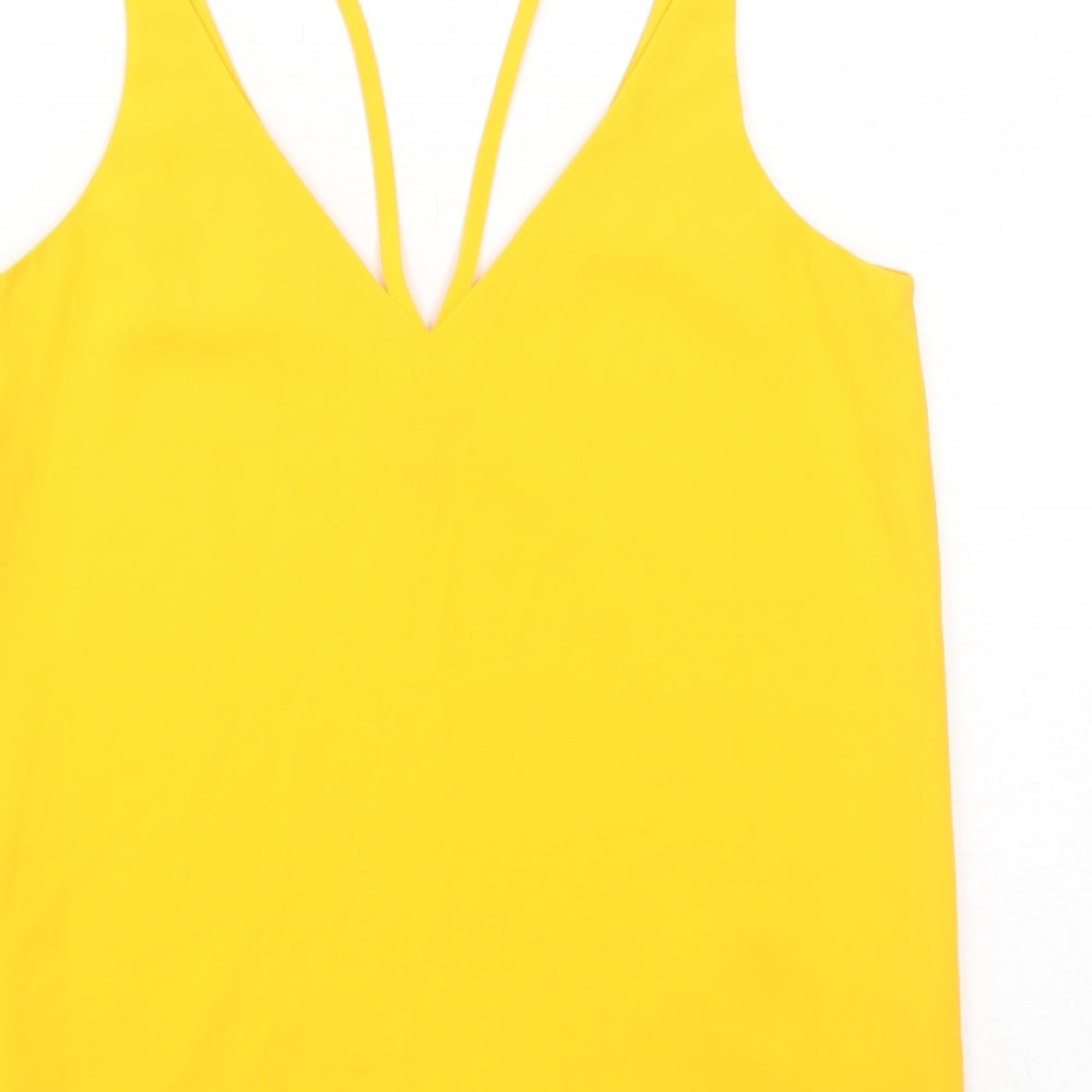 Womens UK Size 4 Topshop Orange Basic Tank