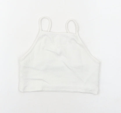 Womens UK Size 8 New Look White Cropped Tank