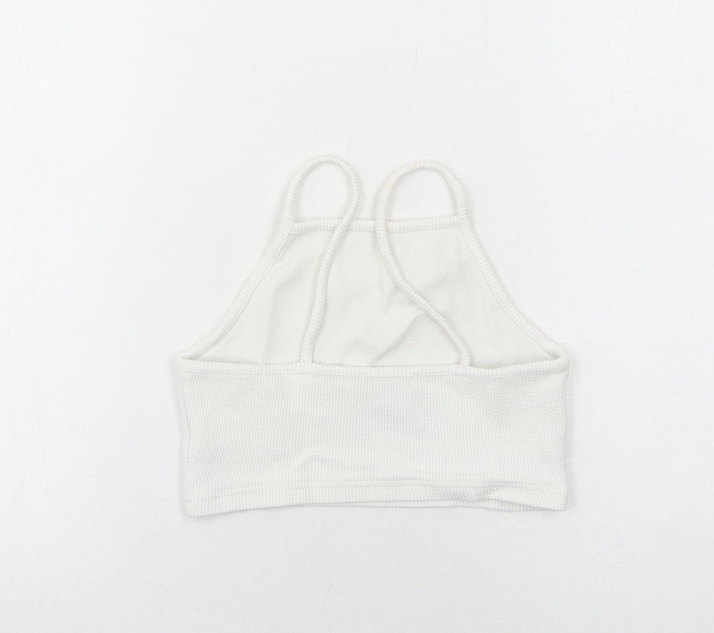 Womens UK Size 8 New Look White Cropped Tank