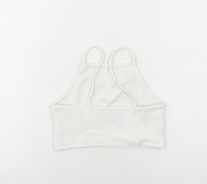 Womens UK Size 8 New Look White Cropped Tank