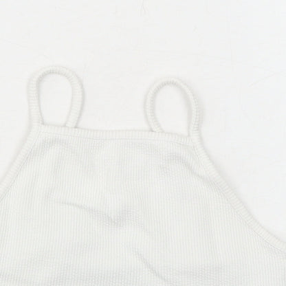 Womens UK Size 8 New Look White Cropped Tank
