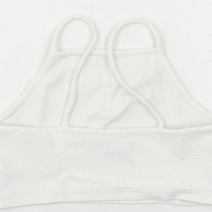 Womens UK Size 8 New Look White Cropped Tank