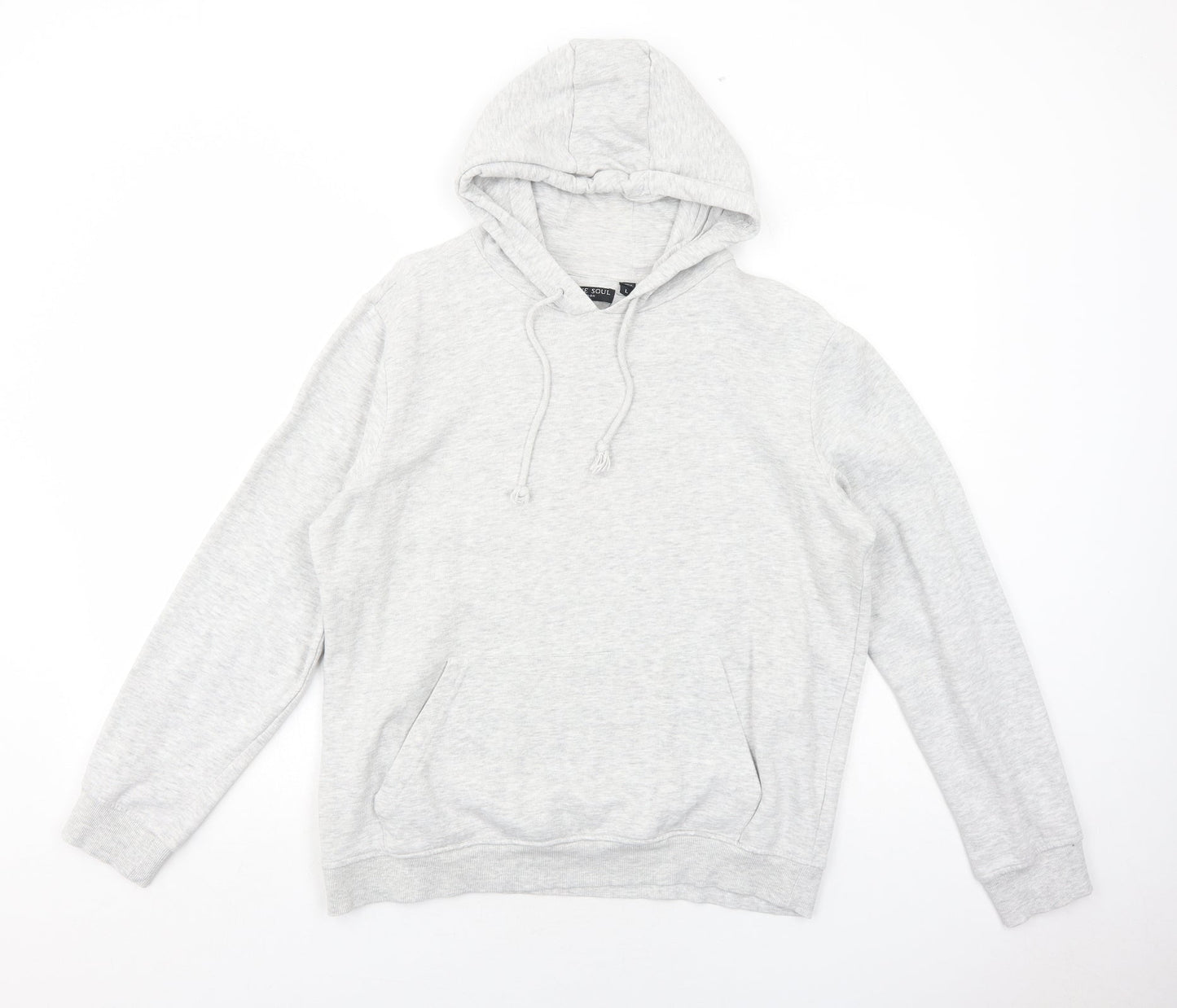 Brave Soul Womens Grey Cotton Pullover Hoodie Size L Pullover